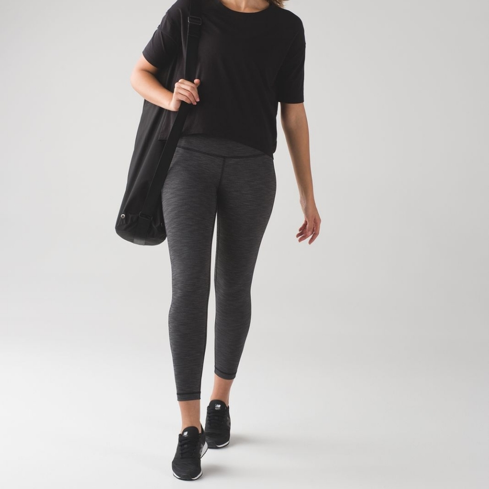 Lululemon High Times Leggings Sz 2 High Rise Heathered Black